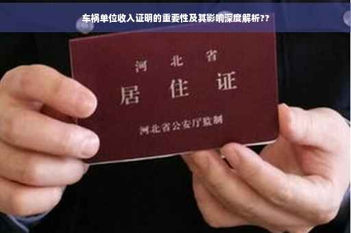 车祸单位收入证明的重要性及其影响深度解析??