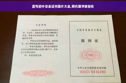 武屯初中毕业证书图片大全,明代医学家排名