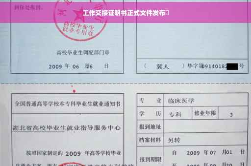 工作交接证明书正式文件发布✅