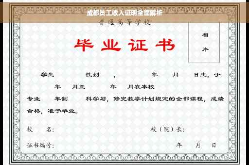 成都员工收入证明全面解析
