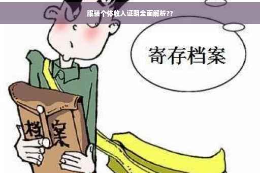 服装个体收入证明全面解析??
