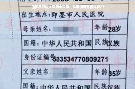 仙桃房贷收入证明全攻略，从申请到审核详解?✨