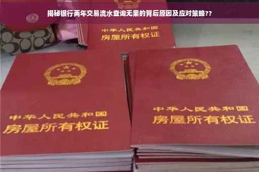 揭秘银行两年交易流水查询无果的背后原因及应对策略??