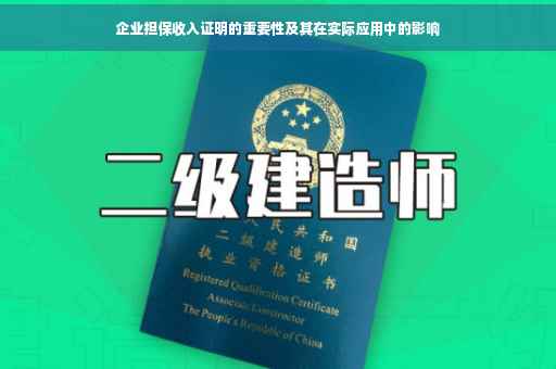 企业担保收入证明的重要性及其在实际应用中的影响