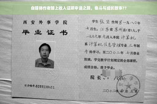 自媒体作者踏上收入证明申请之路，奋斗与成长故事??