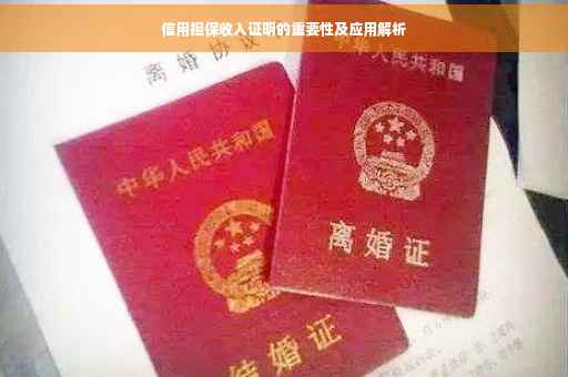 信用担保收入证明的重要性及应用解析