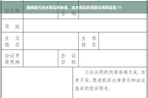 揭秘银行流水背后的秘密，流水背后的原因与真相探索 ??