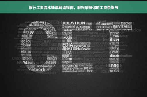 银行工资流水账单解读指南，轻松掌握你的工资条细节