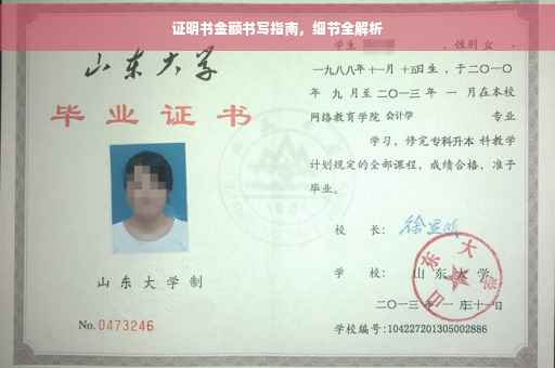 证明书金额书写指南，细节全解析