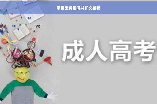 项目出资证明书详文揭秘