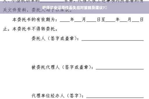 护师毕业证原件丢失应对策略及建议?✨