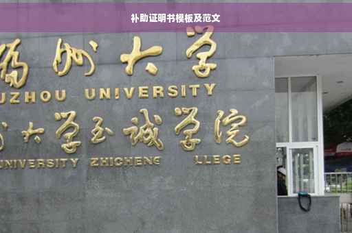 补助证明书模板及范文