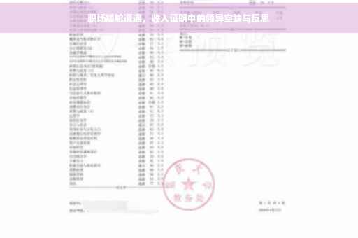 职场尴尬遭遇，收入证明中的领导空缺与反思