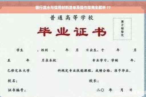 银行流水与信用材料清单及操作指南全解析 ??