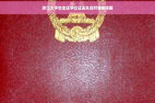 浙江大学毕业证学位证丢失应对策略详解