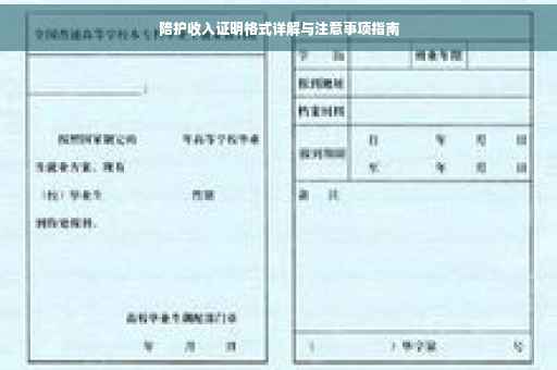 陪护收入证明格式详解与注意事项指南
