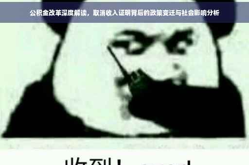 公积金改革深度解读，取消收入证明背后的政策变迁与社会影响分析