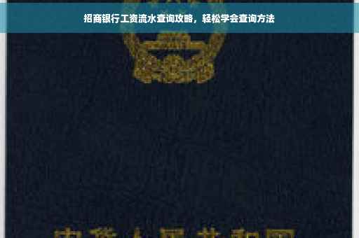 招商银行工资流水查询攻略，轻松学会查询方法