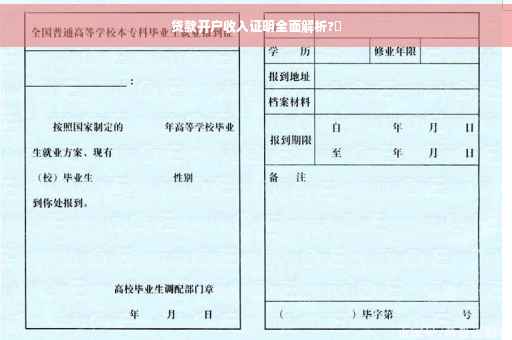 贷款开户收入证明全面解析?✨