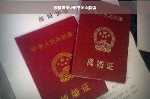 轻微脑炎证明书全面解读