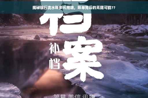 揭秘银行流水账多元用途,账单背后的无限可能?? 揭秘银行流水账多元用途,账单背后的无限可能??