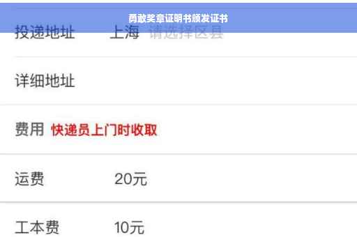 勇敢奖章证明书颁发证书