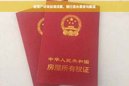 低保户评定标准详解，银行流水要求与解读