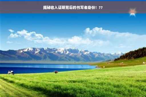 揭秘收入证明背后的书写者身份！??
