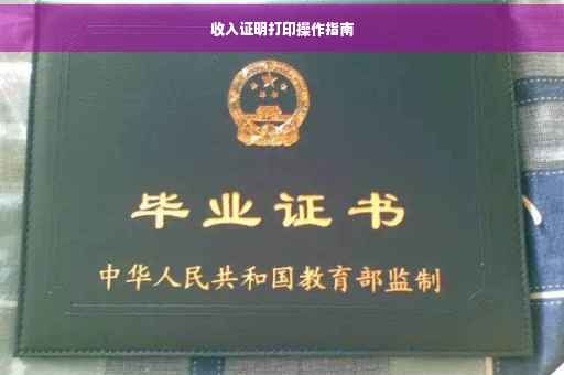 收入证明打印操作指南