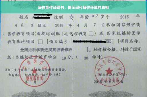 居住条件证明书，揭示现代居住环境的真相