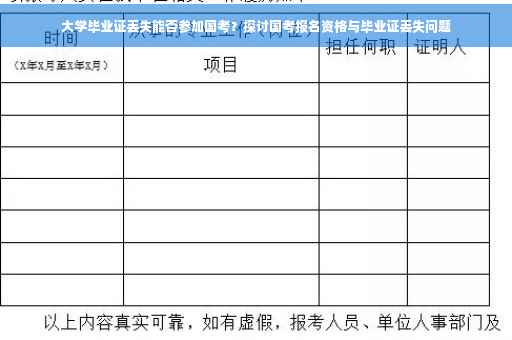 大学毕业证丢失能否参加国考？探讨国考报名资格与毕业证丢失问题