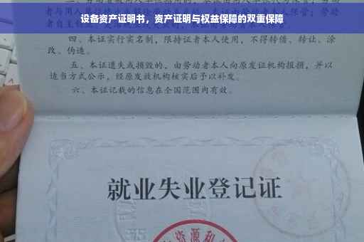 设备资产证明书，资产证明与权益保障的双重保障