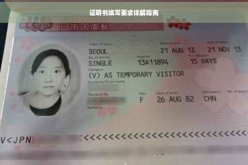 证明书填写要求详解指南
