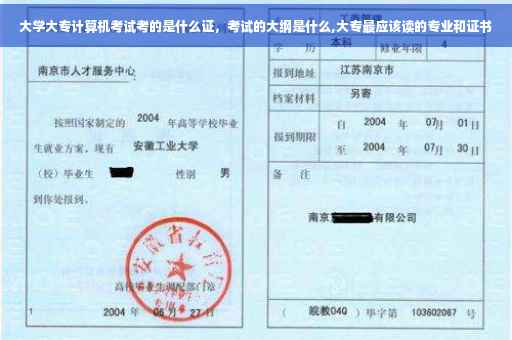 大学大专计算机考试考的是什么证,考试的大纲是什么,大专最应该读的专业和证书 大学大专计算机考试考的是什么证,考试的大纲是什么,大专最应该读的专业和证书