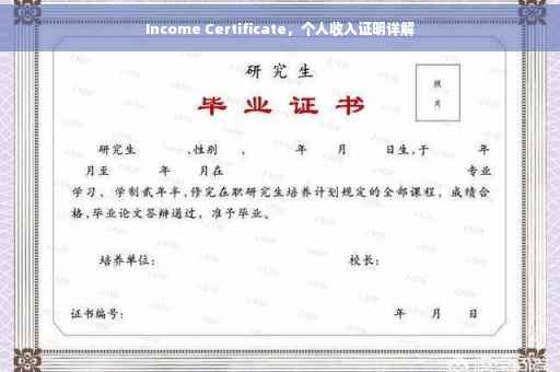 Income Certificate，个人收入证明详解