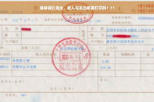 揭秘银行流水，收入与支出都要打印吗？??