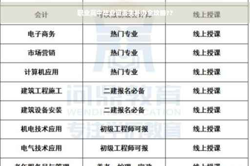 职业高中毕业证丢失补办全攻略??