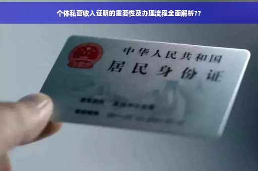 个体私营收入证明的重要性及办理流程全面解析??