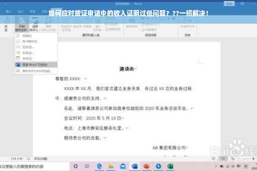 如何应对签证申请中的收入证明过低问题？??一招解决！