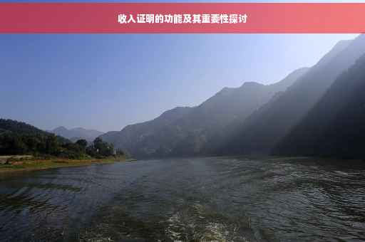 收入证明的功能及其重要性探讨