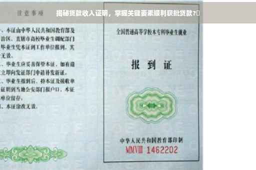 揭秘贷款收入证明，掌握关键要素顺利获批贷款?✨