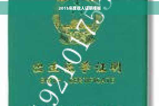 2015年度收入证明模板