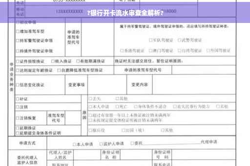 ?银行开卡流水审查全解析?