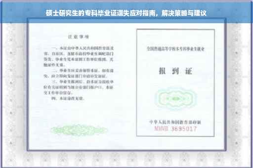 硕士研究生的专科毕业证遗失应对指南，解决策略与建议