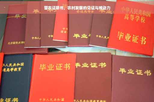 营农证明书，农村发展的见证与推动力