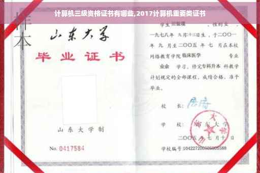 计算机三级资格证书有哪些,2017计算机重要类证书