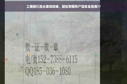 工商银行流水查询攻略，轻松掌握账户信息全指南??