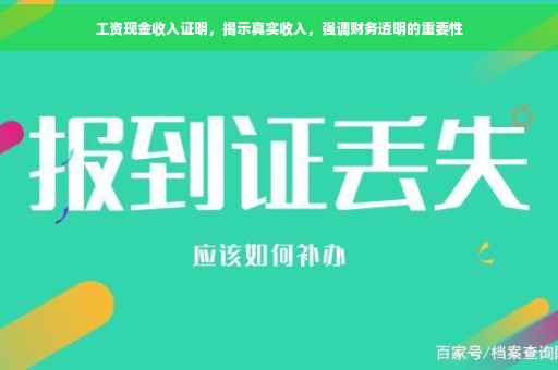 工资现金收入证明，揭示真实收入，强调财务透明的重要性