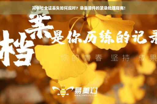 高中毕业证丢失如何应对？急需原件的紧急处理指南！