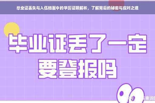 毕业证丢失与入伍档案中的学历证明解析，了解背后的秘密与应对之道